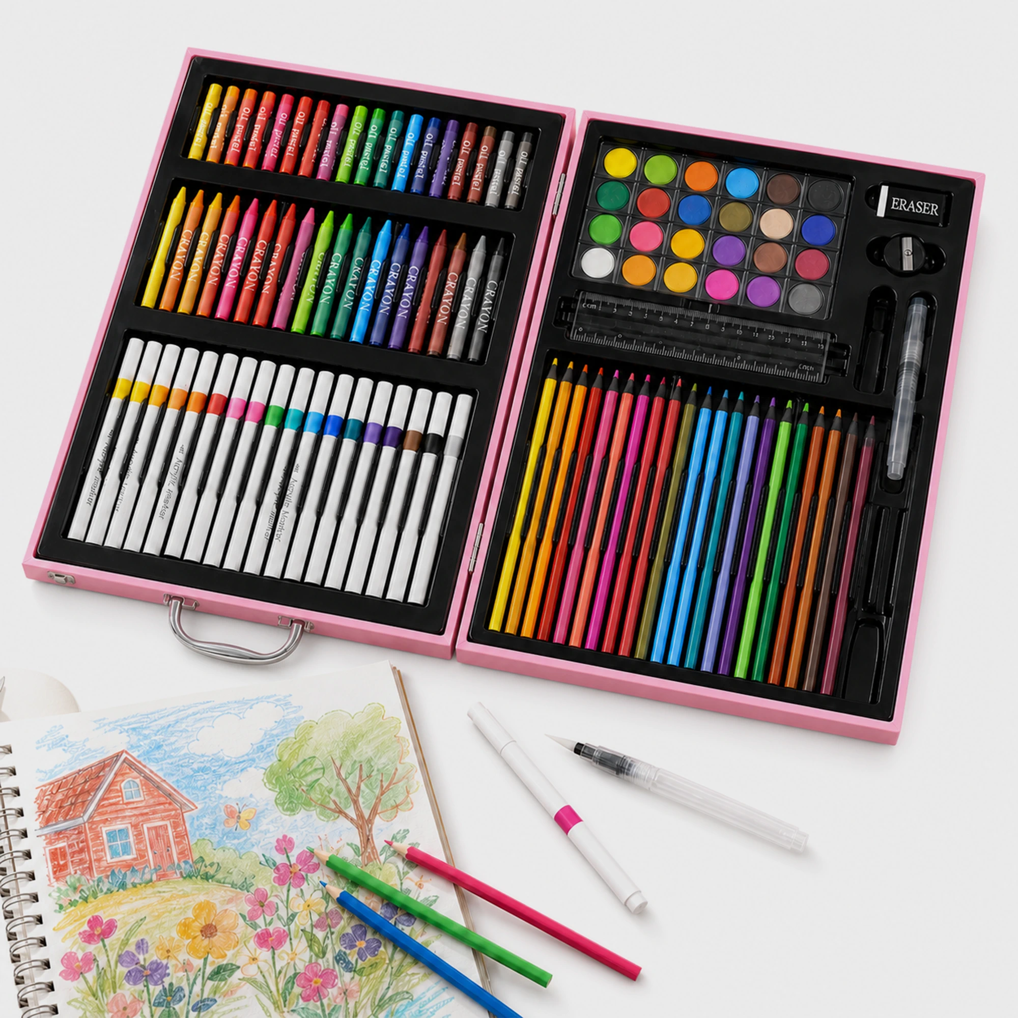 KiddoJoy Kuromi Pink Premium 128-Piece Art Set - DKA128